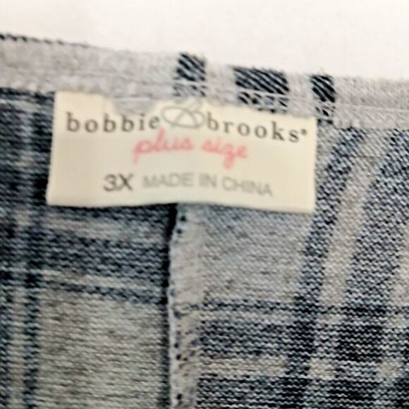 Bobbie Brooks Plus Size 3X Gray & Black Very Soft Boho Modern Buisness Shirt. - Picture 2 of 4
